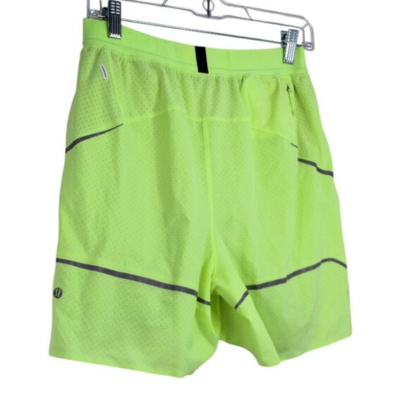Lululemon Men’s Surge Athletic Running Shorts in Neon Green Yellow Volt - Picture 5 of 8